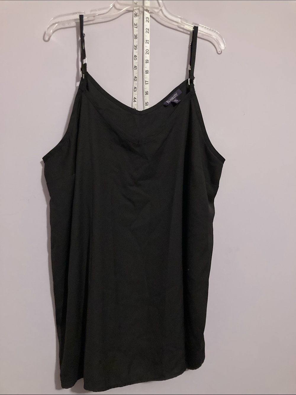 Roaman's Black Slip Camisole with Adjustable Straps